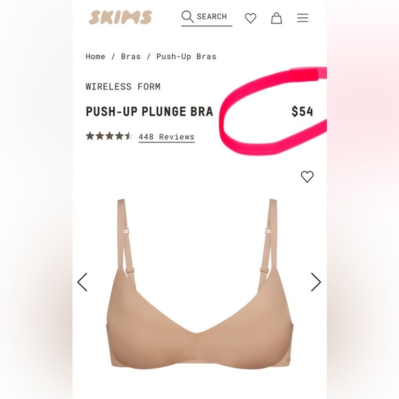 SKIMS WIRELESS PUSH UP PLUNGE BRA | STYLE: BR-WRL-1891 | COLOR:OCHRE | NEW/NWT! - Picture 6 of 10